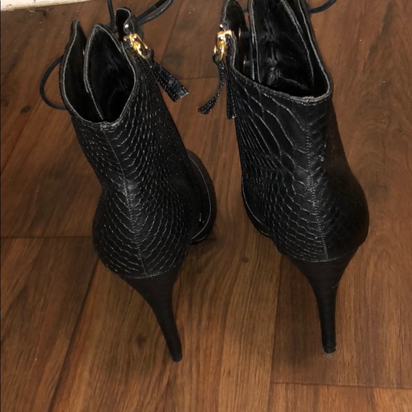 Black Crocodile Mid Ankle Bootie - Picture 3 of 3